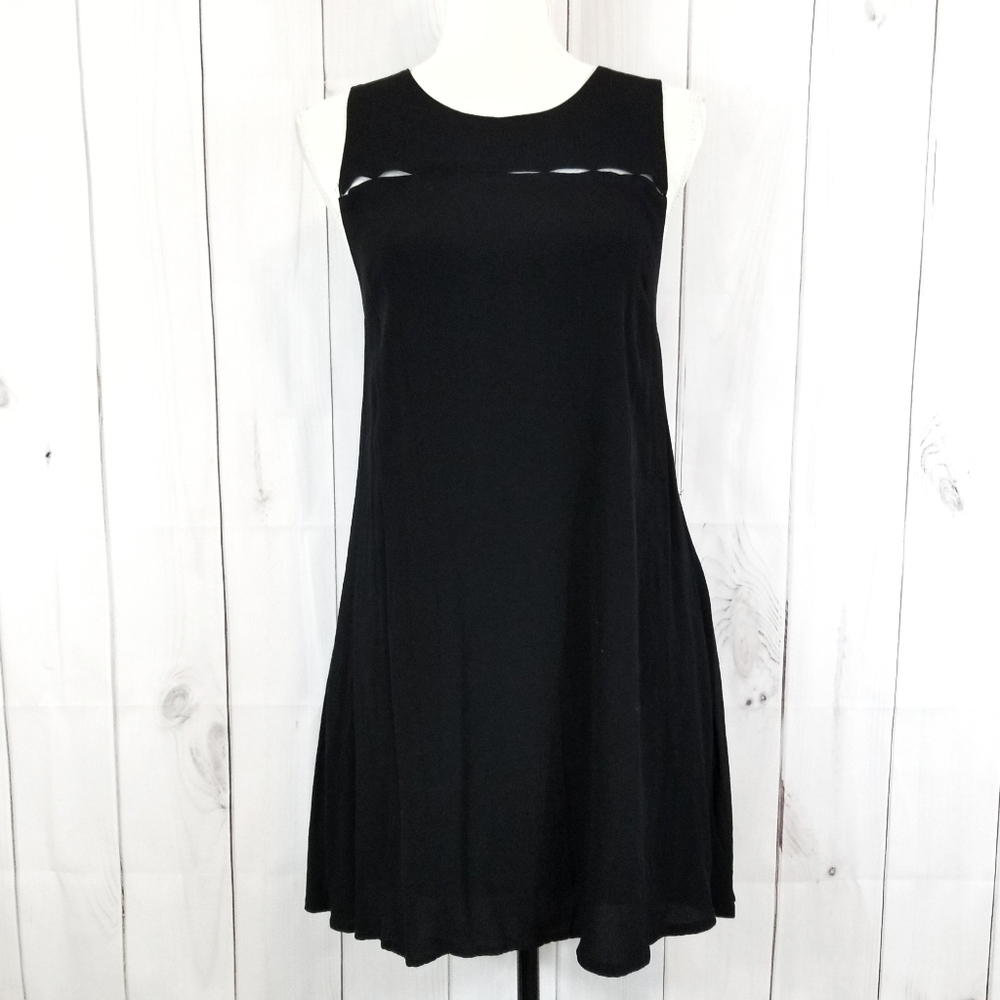 Lulu's Black Cutout Pocket Chest Dress